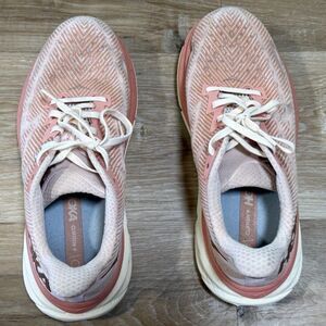 HOKA Women Clifton 9 Running Performance Shoes Sandstone/Cream Size 9B